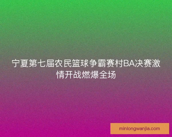 宁夏第七届农民篮球争霸赛村BA决赛激情开战燃爆全场 宁夏第七届农民篮球争霸赛村BA决赛激情开战燃爆全场
